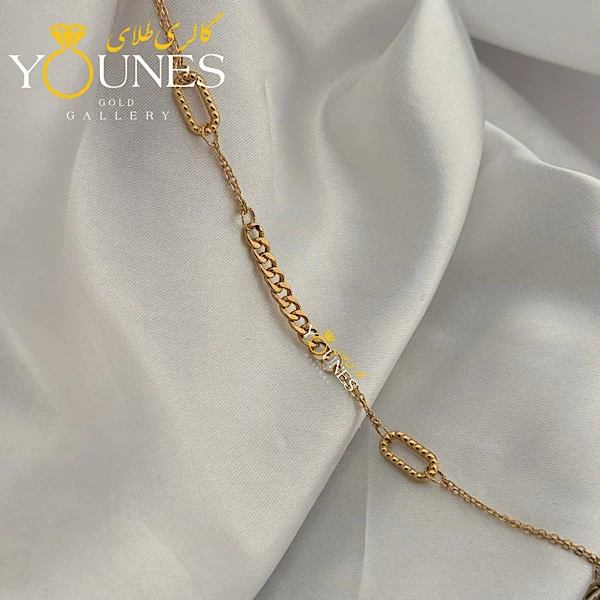 دستبند تمام طلا کارتیر بیضی تراش دار